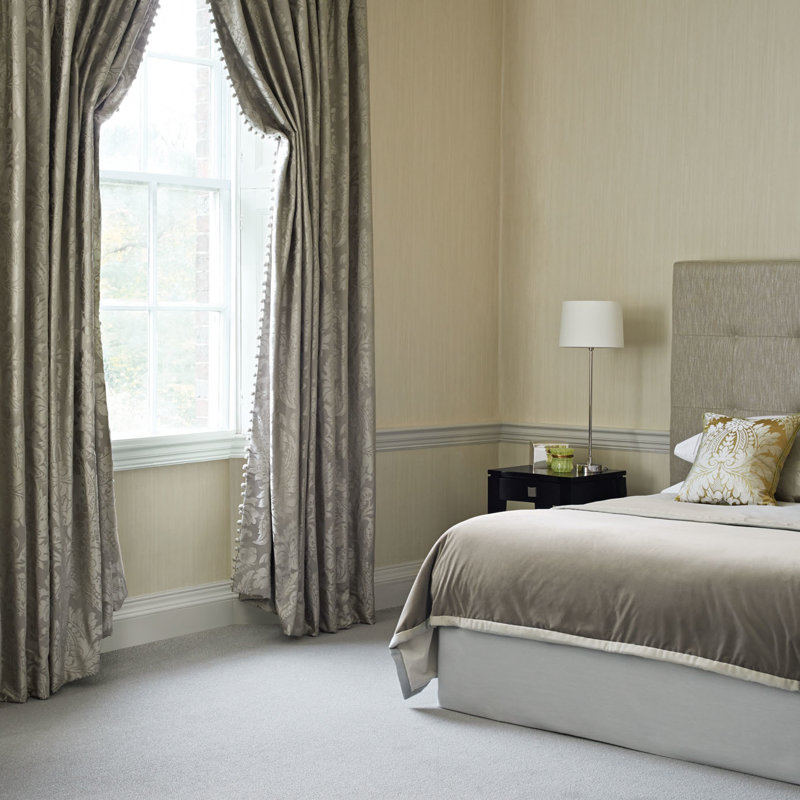 Malmaison Damask Fabric, Pale Gold