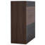 Armoire de rangement multifonctionnelle de 32,5 po à 58,8 po de largeur, H 40 po, buffet avec tiroir, armoire d'angle pour décoration de fenêtre de H 44 po, salon, couloir, entrée, cuisine et bureau - noir et noyer
