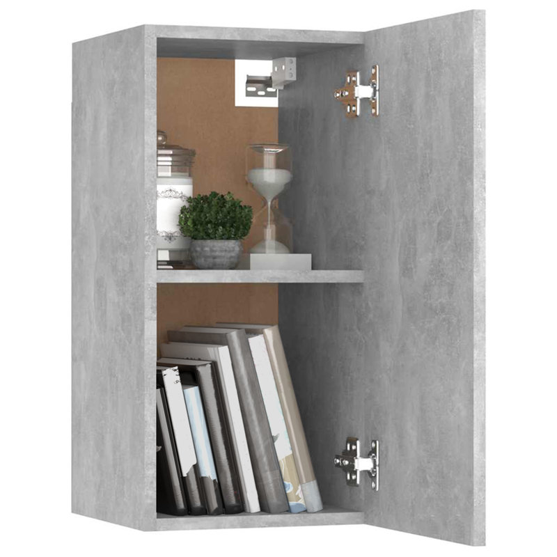 Dorminy H TV Stand, Concrete Grey, 60cm H x 30.5cm W x 30cm D