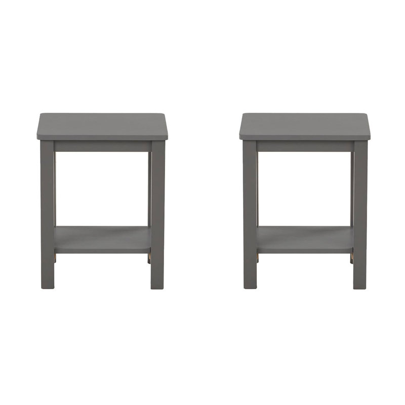 Garbrielle Solid Wood Accent Stool, Grey