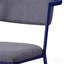 Chaise de bureau rembourrée grise et bleue