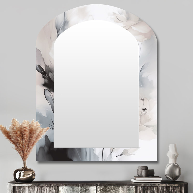 Miroir mural délicat traditionnel asymétrique, 43 po x 33 po