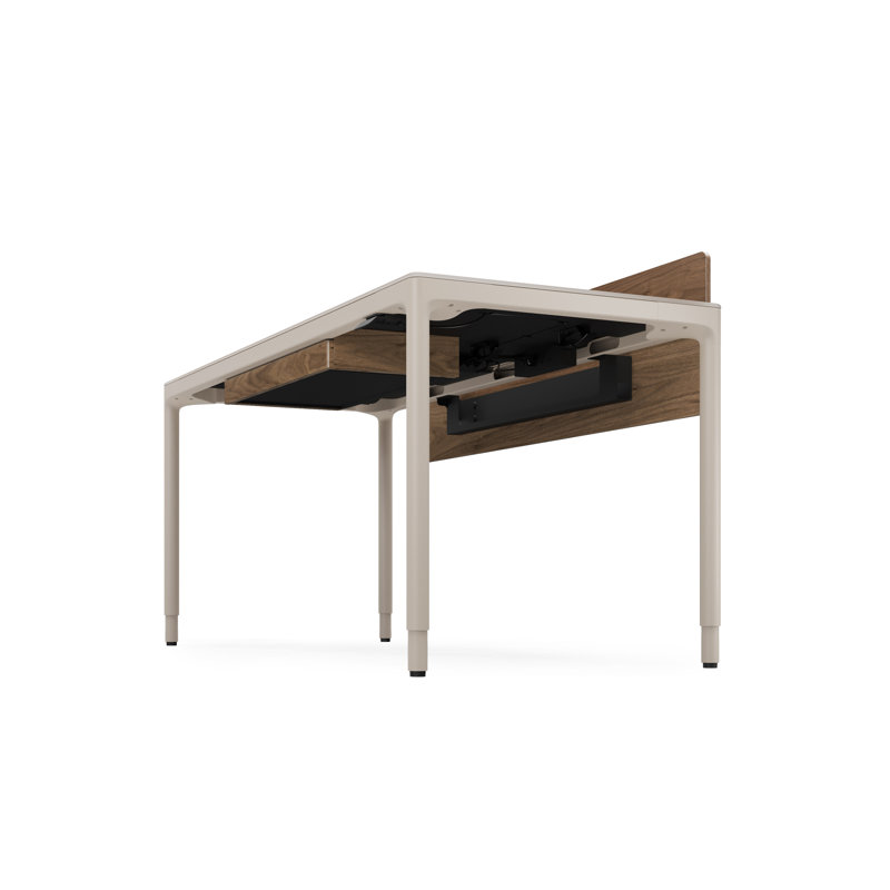 Luma Office - Adjustable Back Panel - Small - Natural Walnut, 14" H x 57" W x 3.5" D