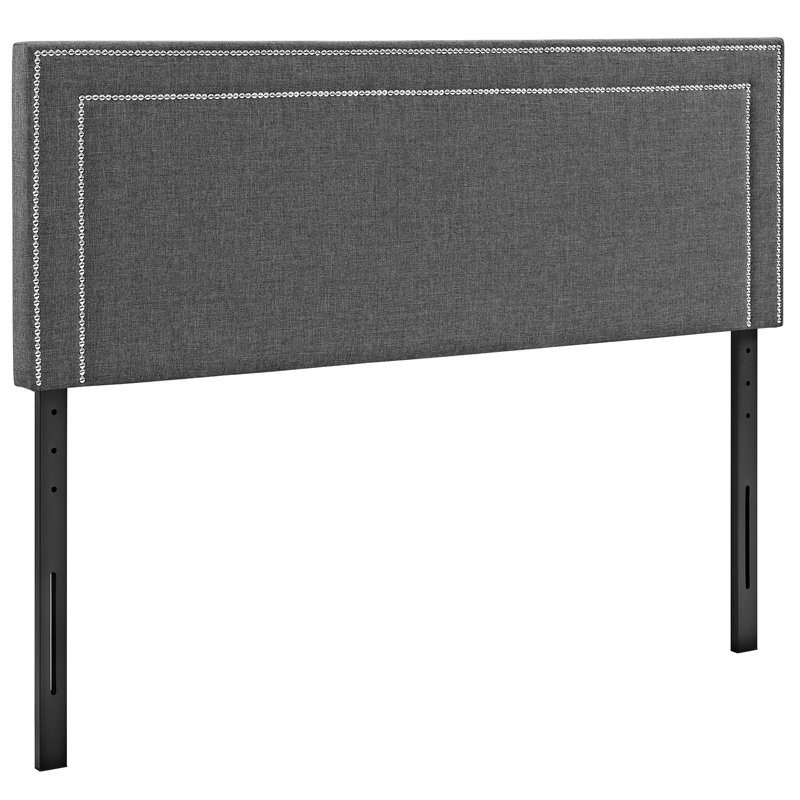 Modway Jessamine Upholstered Fabric Headboard, Full, Gray Performance Velvet