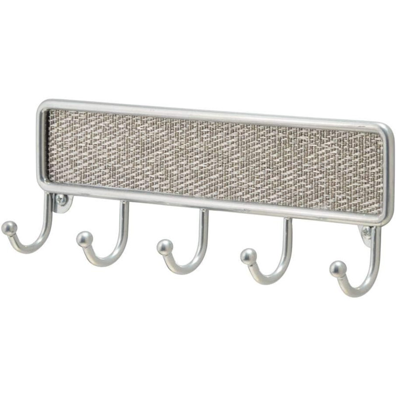 Siegert Plastic Wall Organizer with Key Hooks, Silver