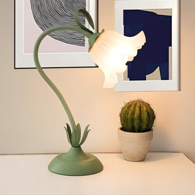 Table Top Grow Light For Indoor Plants, Decorative Desk Plant Light For Succulents Bonsai Cactus, Adjustable Desktop Grow Lights With Base, Cute Office Mini Grow Lamp, (Green)