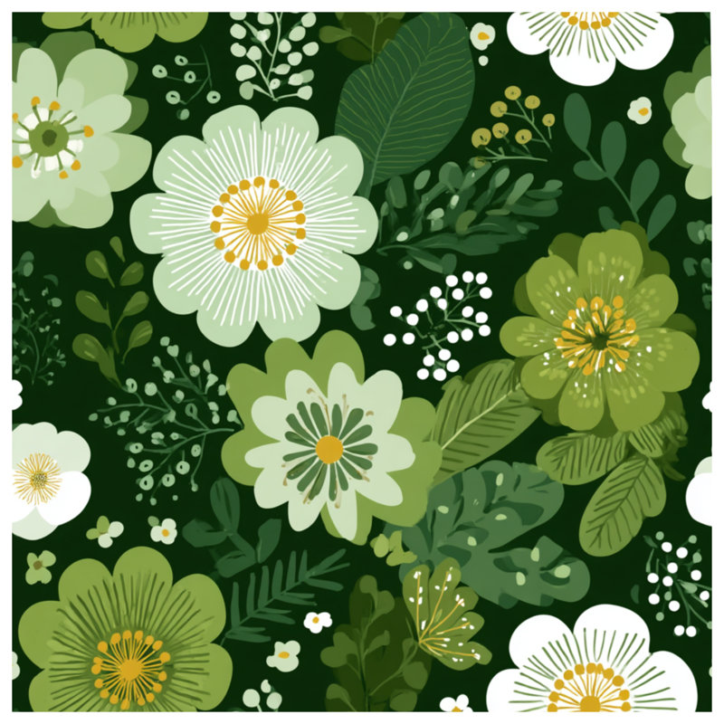 Édredon à motif floral Boho Boho, Édredon simple, Floral beige / vert