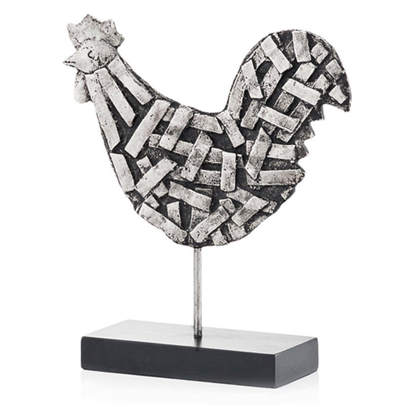 Huber 11" Black and Silver Aluminum Tabletop Sculpture, 10.5" H x 9.5" W x 3" D