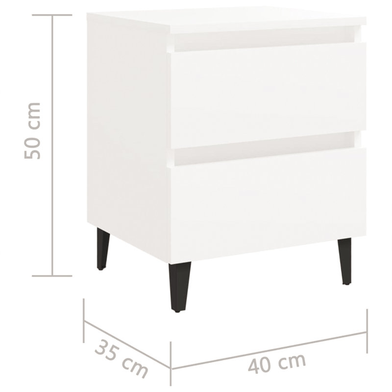 Iliany 40cm W Manufactured Wood Bedside Table, White