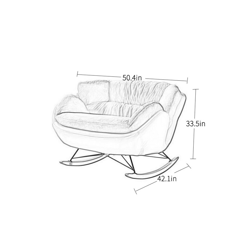 Chaise berçante double rose