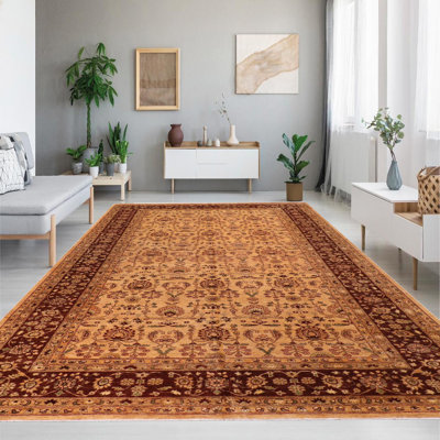 Kellyanna One-of-a-Kind 10'1'' x 15'8'' 1990s Area Rug in Brown/Gold by Arshs Fine Rugs