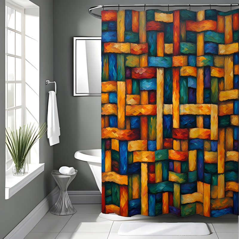 Rideau de douche avec tapis de bain_CISS00002_BM, H 83 po x l 70 po