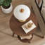 Table de bout Mid-Century en bois d'hévéa massif avec tablette de rangement à 2 niveaux (ensemble de 2)