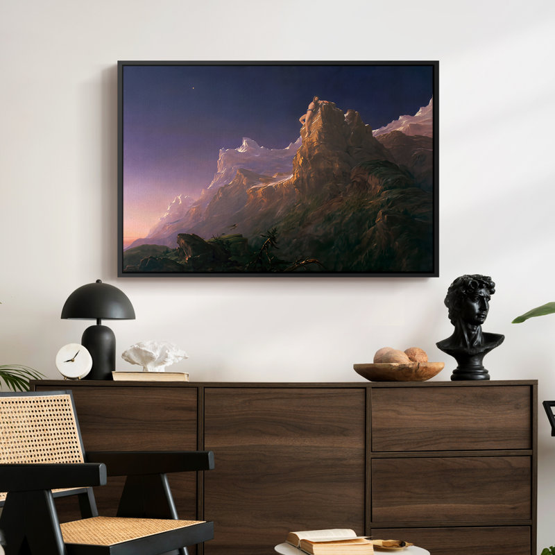 Prometheus Bound, 1847 - Thomas Cole, toile tendue avec châssis, 24 po x 36 po, Noir