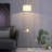 Arc Floor Lamp with Hanging Drum Shade and Marble Base-997550643