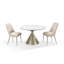 Round Stone Top Metal Base Dining Table-777738692