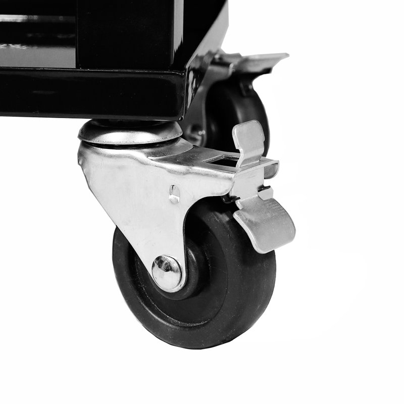 Gray 80 Quart Rolling Steel Cooler with Wheels and Shelf