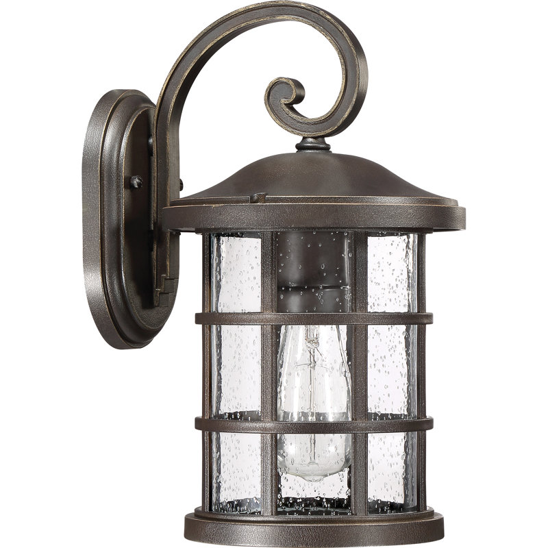 Lanterne murale d'extérieur en verre Auted Autry, H 14,25 po x l 8 po x P 9,75 po, Bronze palladien