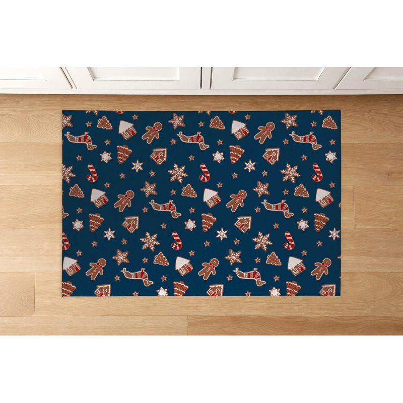 Tapis de cuisine Ginger All The Way Dk, Bleu très foncé, Rectangle 5 pi x 7 pi