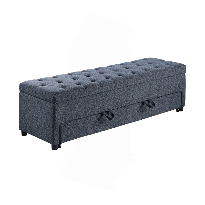 Contemporary Living Room Furniture Ottoman W Storage And Underseat Drawer 1Pc Ottoman Tufted Seat Boucle（ONLY OTTOMAN)