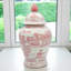 Pot en céramique rose et blanc de style chinoiserie 45,7 cm