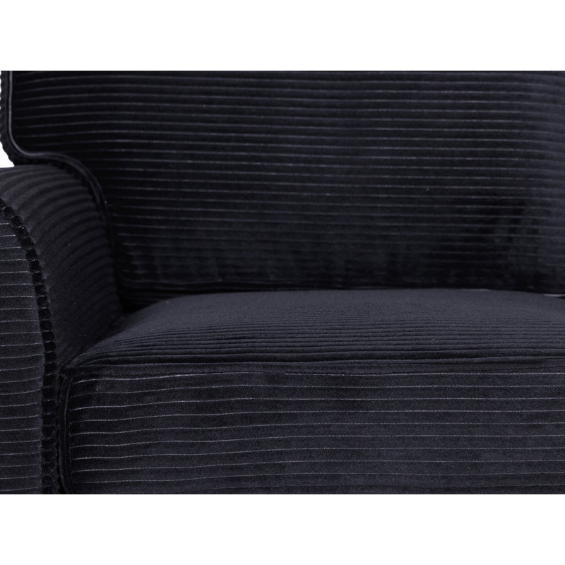 57” Easy Assembly Upholstered Loveseat Sofa, Black