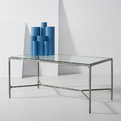 Evelynn 18" H x 40" W Iron Coffee Table