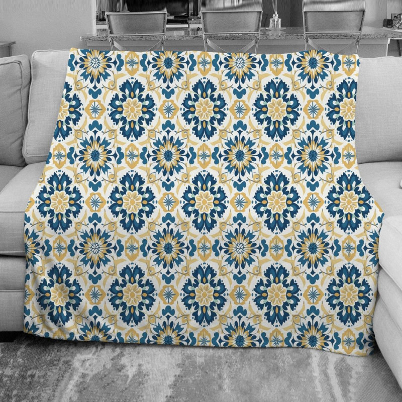 Mediterranean Mandala Throw Blanket, Twin