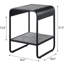 Table de bout polyvalente gris béton + noir avec espace de rangement