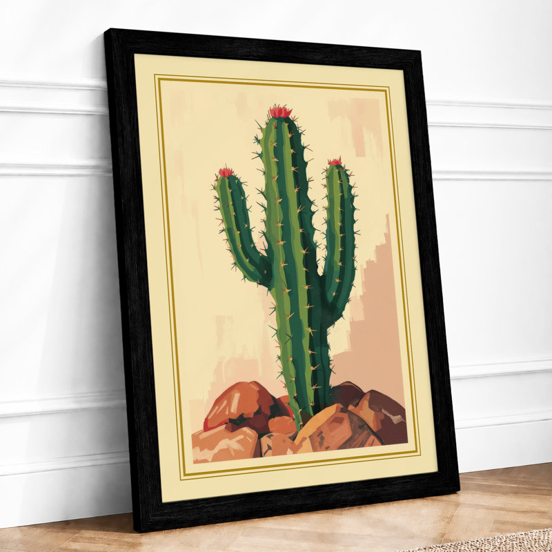 Saguaro Study Botanical - Framed Print, A3 - 42.0 x 29.7 cm, Black