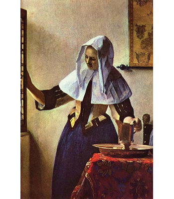 «Young Woman with a Water jug at the Window» par Johannes Vermeer, reproduction d'art