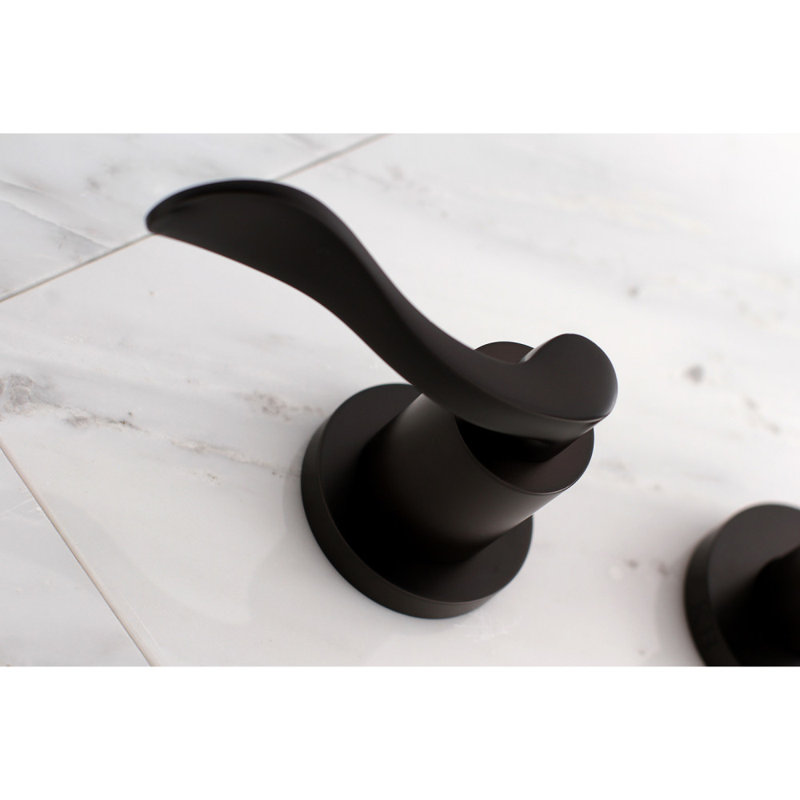 Kingston Brass NuWave Two-Handle 3-Hole Wall Mount Roman Tub Faucet, Oil Rubbed Bronze