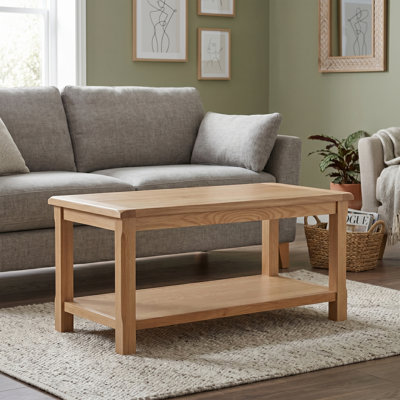 Racquel Solid Wood Four Leg Coffee Table with Storage