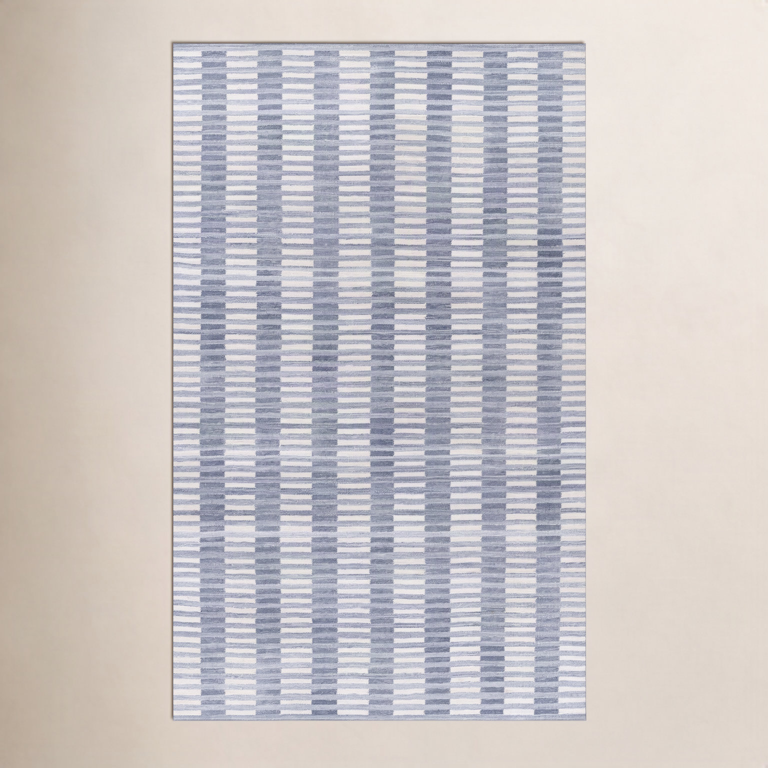 Acerra Blue Hand-Woven Striped Outdoor Rug, Runner 2'3" x 8'