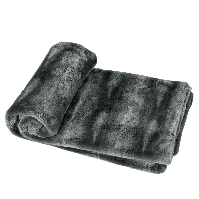 Knitted Throw Blanket, Grey