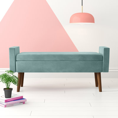Banc de rangement à couvercle rabattable rembourré Carkin