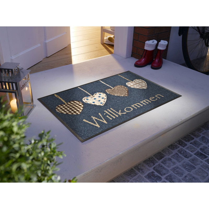 Cottage Hearts Non-Slip Indoor Door Mat, Rectangle 50 x 75 cm, Blue