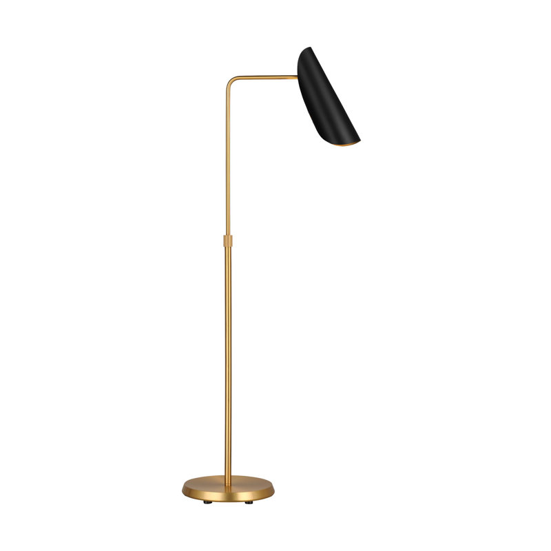Malone 56'' Task Floor Lamp with Outlet, Midnight Black