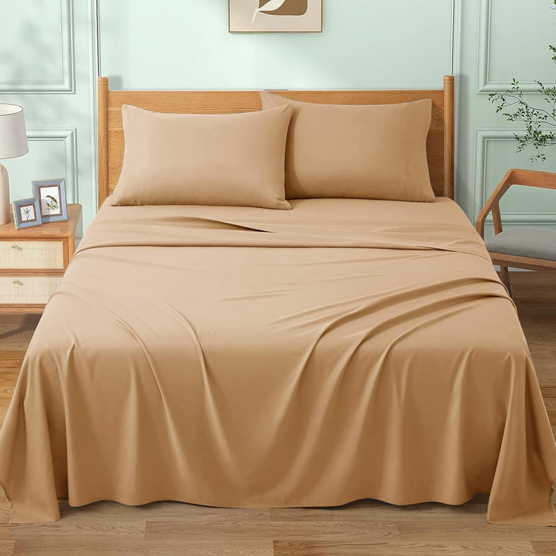 My Home Store-Cotton Flat Sheet-Soft and Breathble flat sheet-Summer sale, Beige, King (250 x 280 cm)