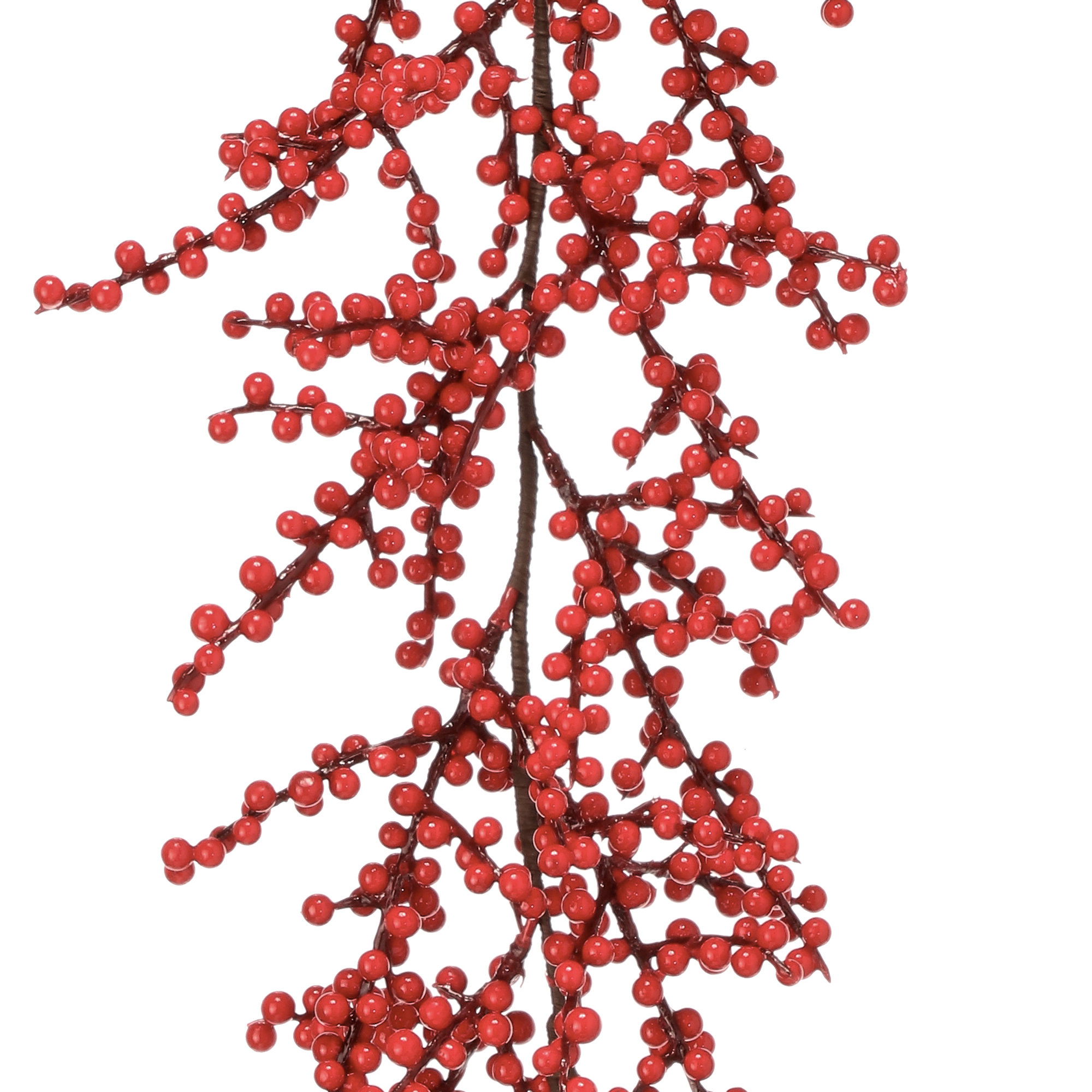 48" Waterproof Winter Berry Garland, Red