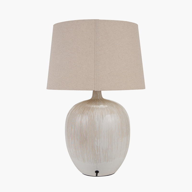 Greta Ceramic Table Lamp, Natural and Cream