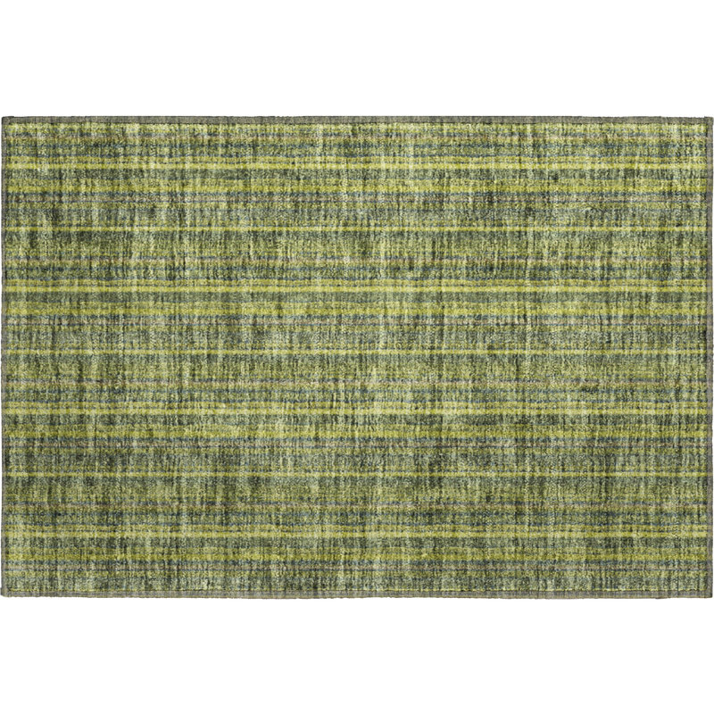 Premium Machine Washable Prisco Olive Rug, Rectangle 1'8" x 2'6"