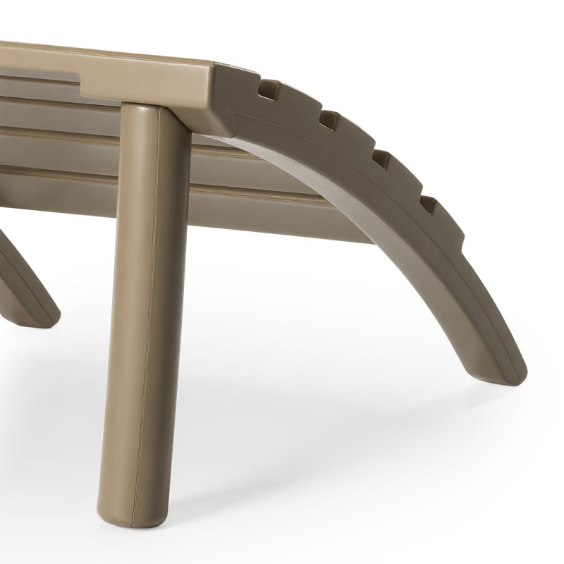 Outdoor Poly Adirondack Chair With Ottoman, Tan