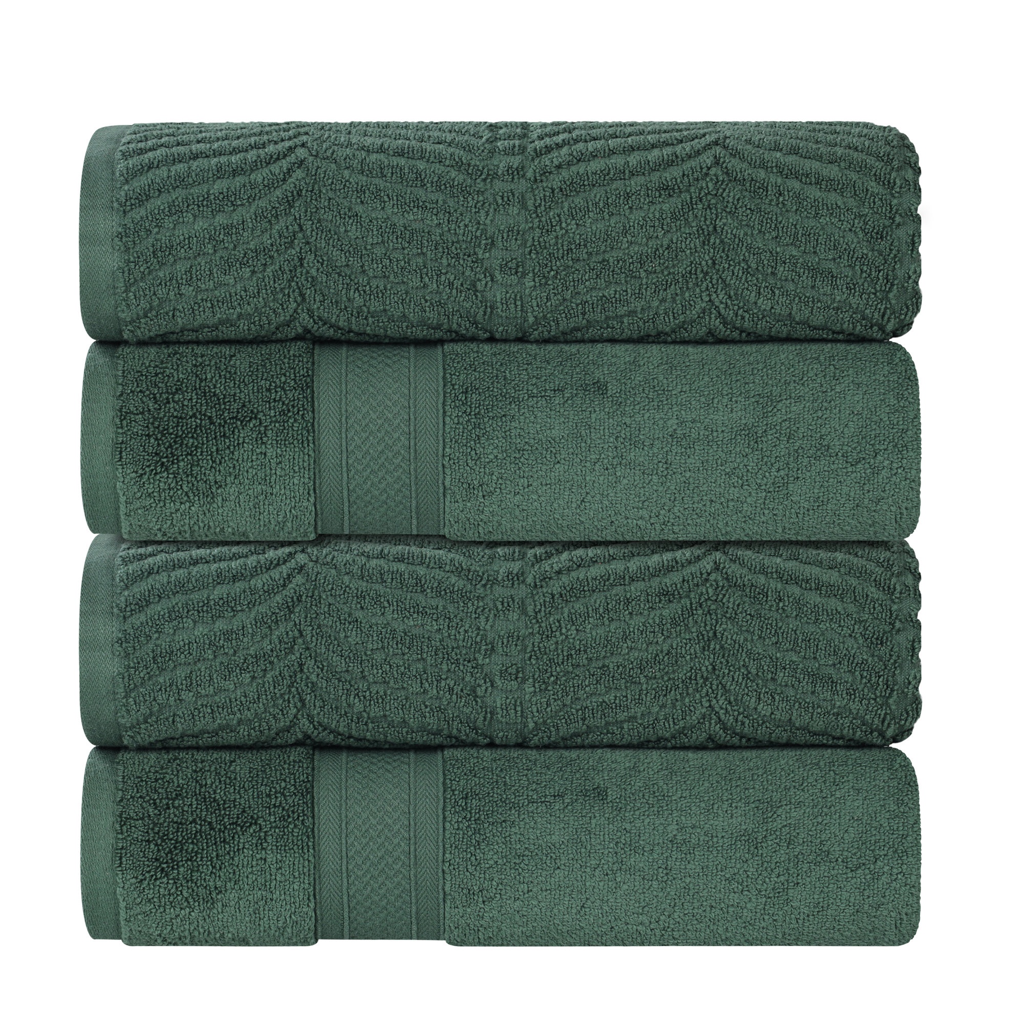 Orelia Cotton Bath Towel, Forest Green