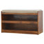 Banc à chaussures coulissant en lin Mud, 2 tablettes, châtaignier