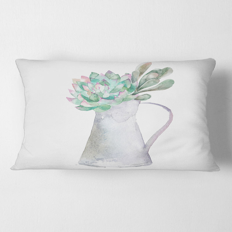 Rectangle, plante grasse maison - coussin décoratif imprimé traditionnel
