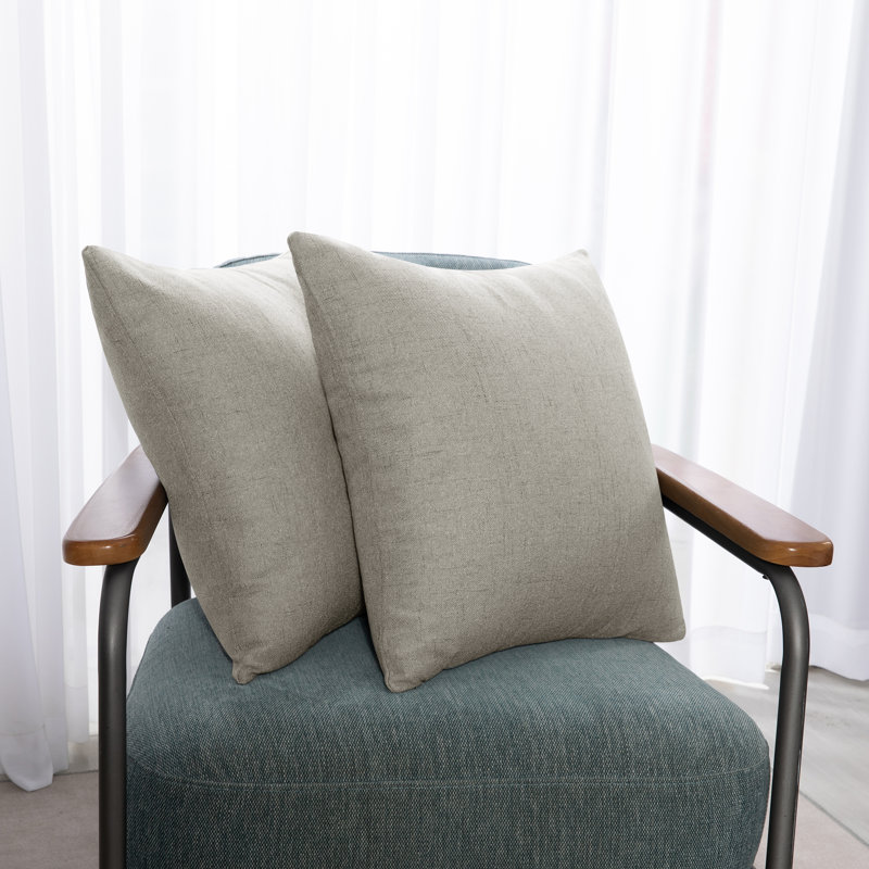 Cynne Square Throw Pillow Cover, 60cm H x 60cm W x 1cm D, Light Grey