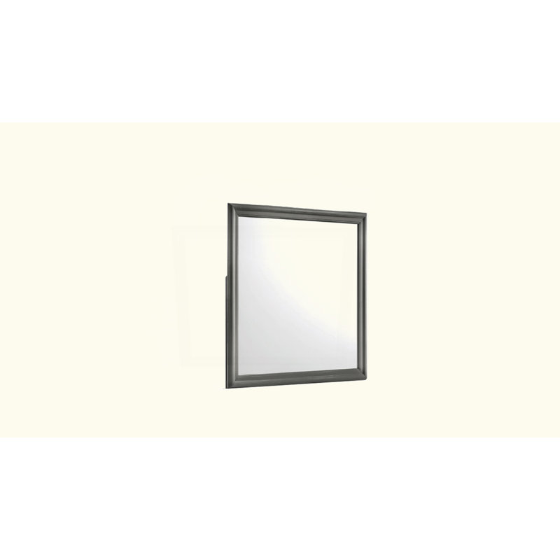 Miroir de style moderne en bois, Gris métallisé
