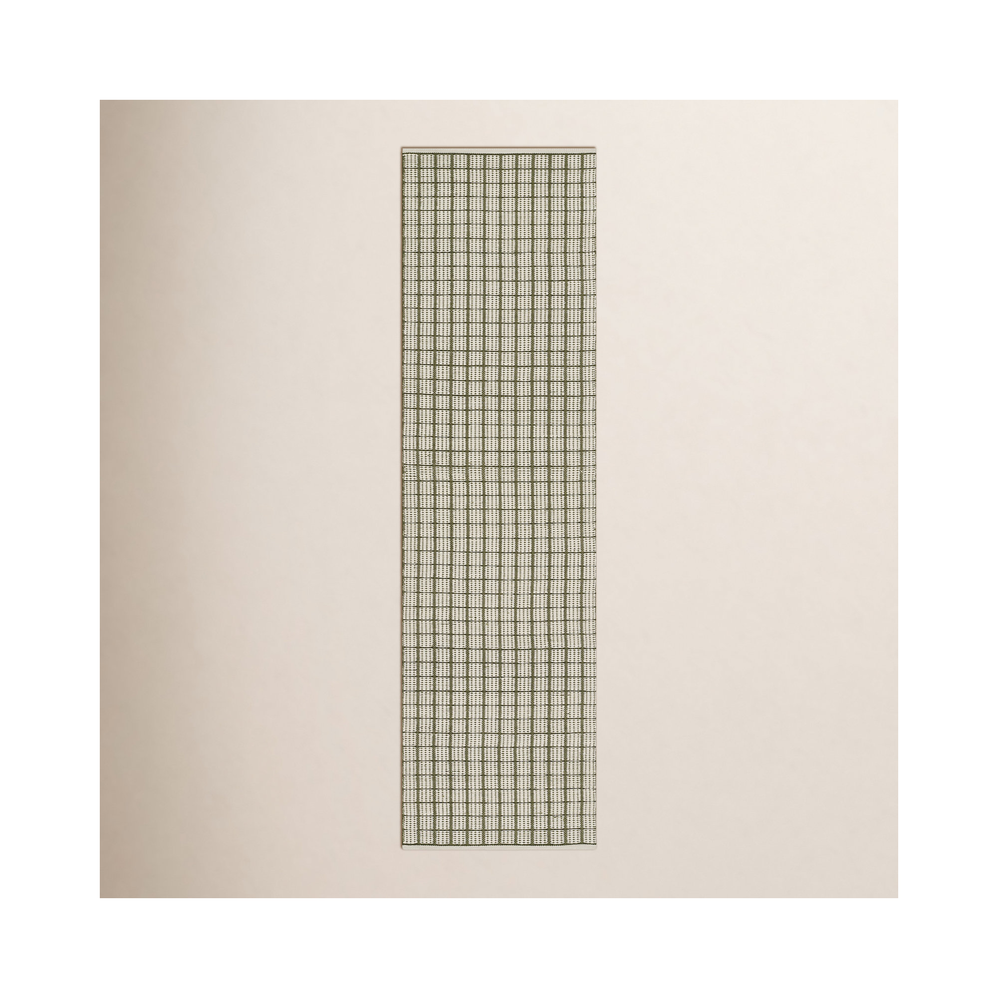 Malmo Handmade Recycled P.E.T White/Green Indoor/Outdoor Rug, Runner 2'3" x 8'