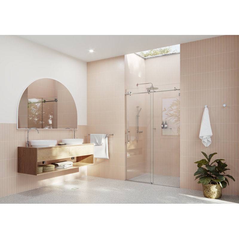Eclipse 48 - 52 in. x 78 in. Fully Frameless Sliding Shower Door, Polished Chrome